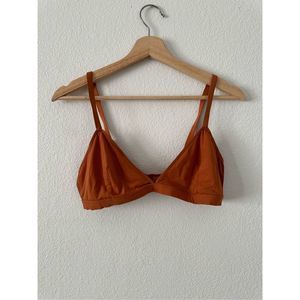 Parade triangle mesh bralette in rust orange